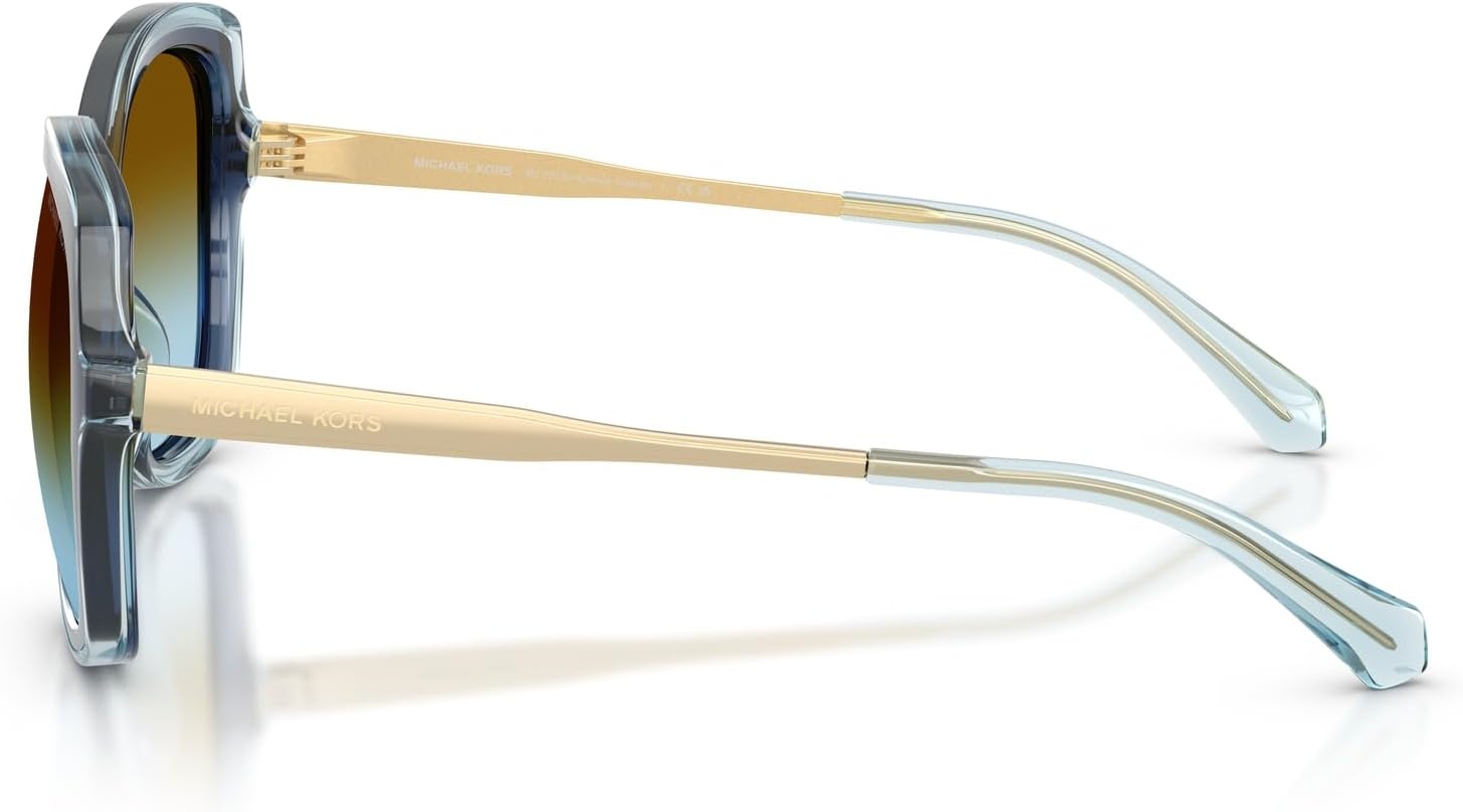 image:imageMichael Kors womens Mk2273u Canary Islands Universal Fit Square SunglassesNavyBrown Blue Gradient Bio