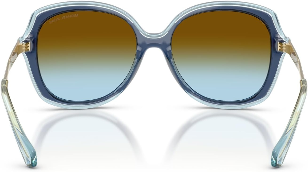 image:imageMichael Kors womens Mk2273u Canary Islands Universal Fit Square SunglassesNavyBrown Blue Gradient Bio