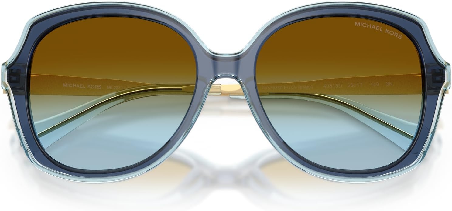 image:imageMichael Kors womens Mk2273u Canary Islands Universal Fit Square SunglassesNavyBrown Blue Gradient Bio