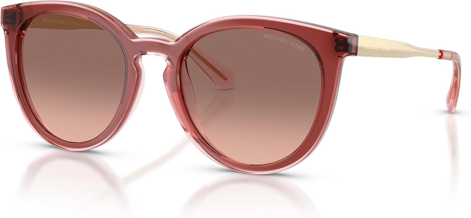image:imageMichael Kors womens Mk2274u Tarifa Universal Fit Round SunglassesRosewoodBrown Pink Gradient Bio