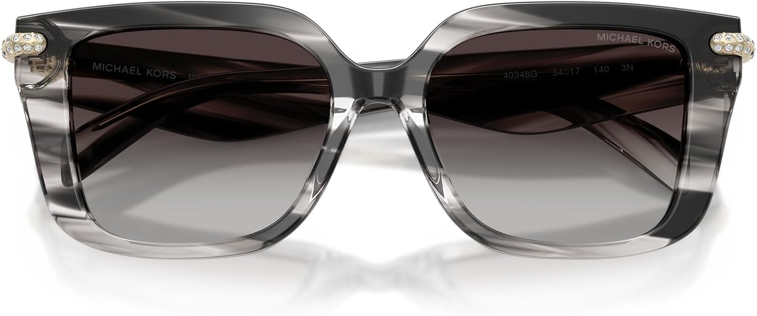 image:imageMichael Kors womens Mk2275bu Santo Domingo Universal Fit Square SunglassesBlack HornGrey Gradient