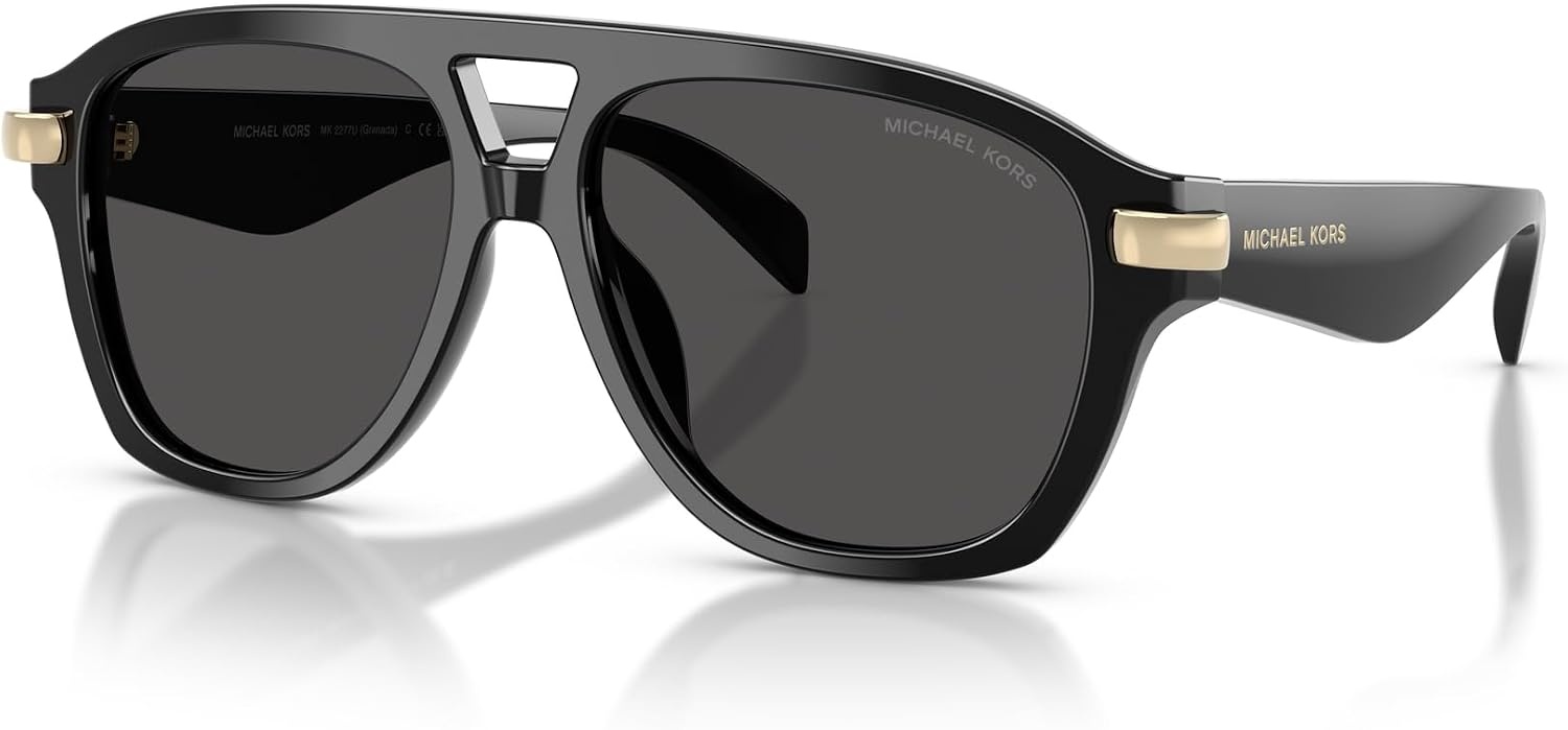image:imageMichael Kors womens Mk2277u Grenada Unviersal Fit Aviator SunglassesBlackGrey Monochromatic