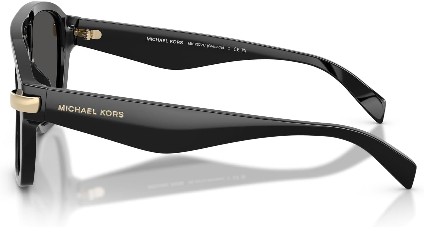 image:imageMichael Kors womens Mk2277u Grenada Unviersal Fit Aviator SunglassesBlackGrey Monochromatic