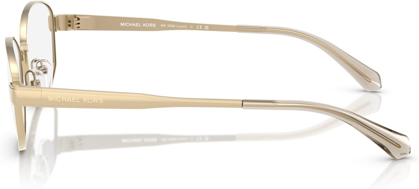 image:imageMichael Kors womens Mk3086 Lyon Oval Prescription Eyewear FramesLight GoldDemo Lens