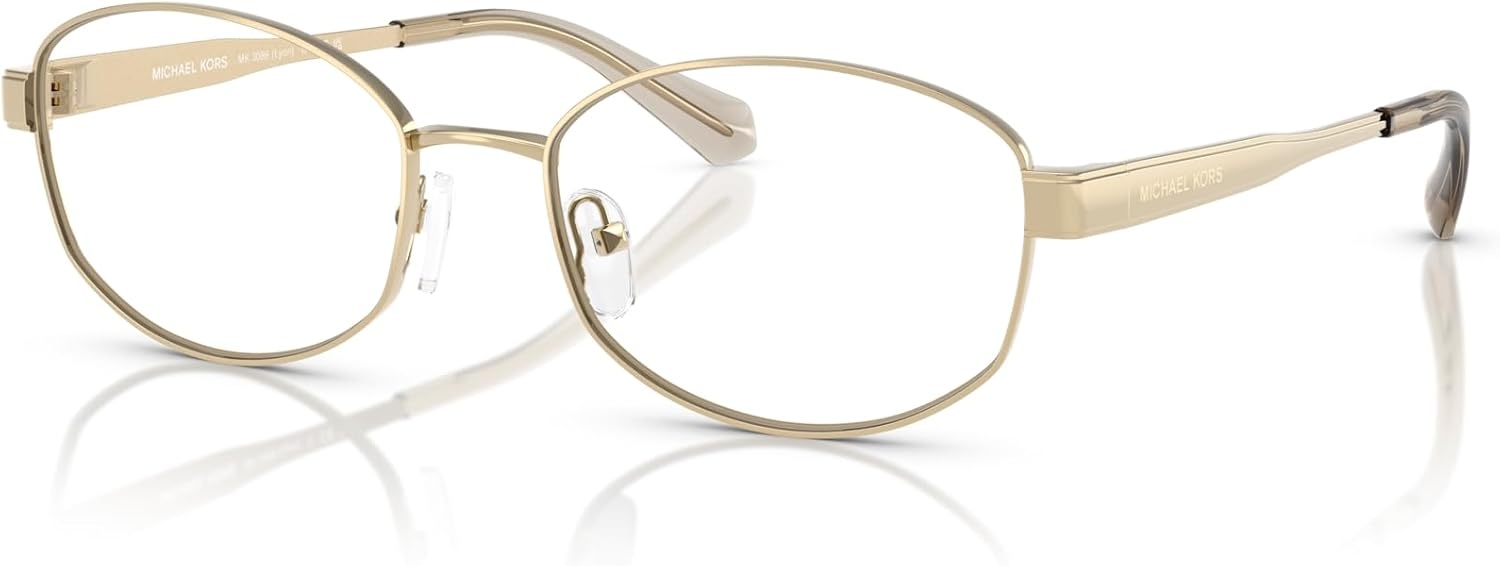image:imageMichael Kors womens Mk3086 Lyon Oval Prescription Eyewear FramesLight GoldDemo Lens