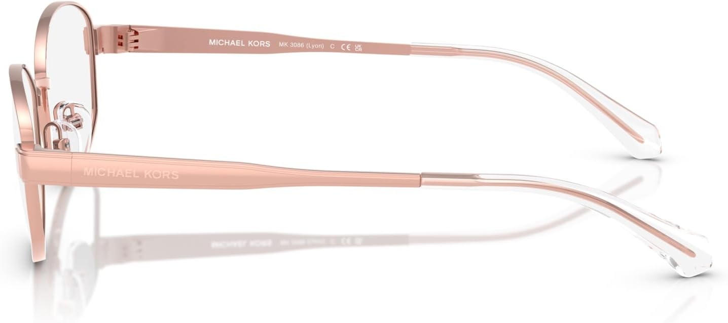 image:imageMichael Kors womens Mk3086 Lyon Oval Prescription Eyewear FramesRose GoldDemo Lens