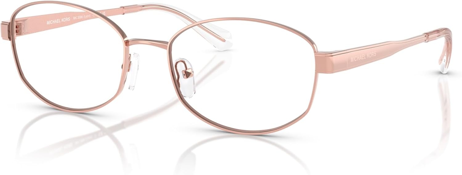 image:imageMichael Kors womens Mk3086 Lyon Oval Prescription Eyewear FramesRose GoldDemo Lens