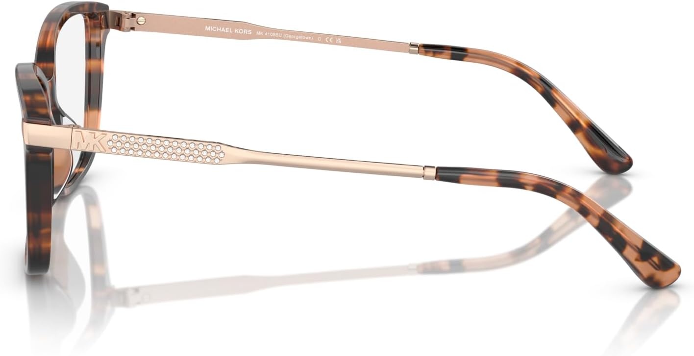 image:imageMichael Kors womens Mk4105bu Georgetown Universal Fit Square Prescription Eyewear FramesPink TortoiseDemo Lens