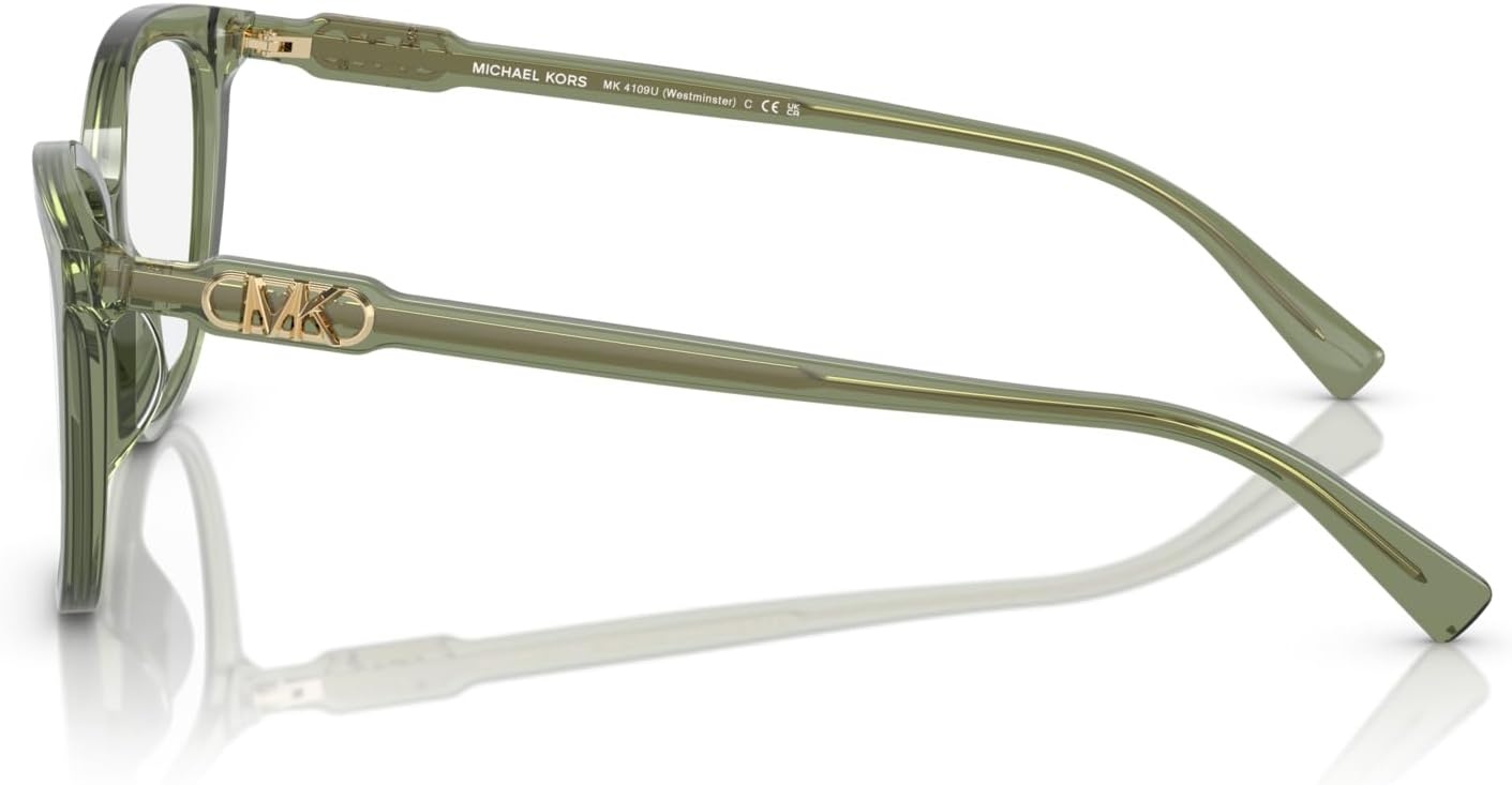 image:imageMichael Kors womens Mk4109u Westminster Universal Fit Cat Eye Prescription Eyewear FramesGreen TransparentDemo Lens