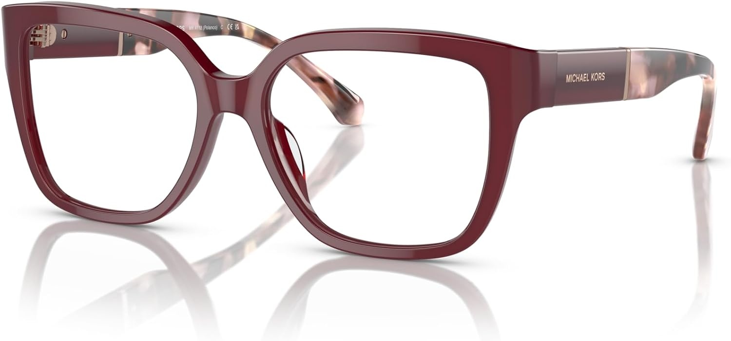 image:imageMichael Kors womens Mk4112 Polanco Square Prescription Eyewear FramesDark Red TransparentDemo Lens