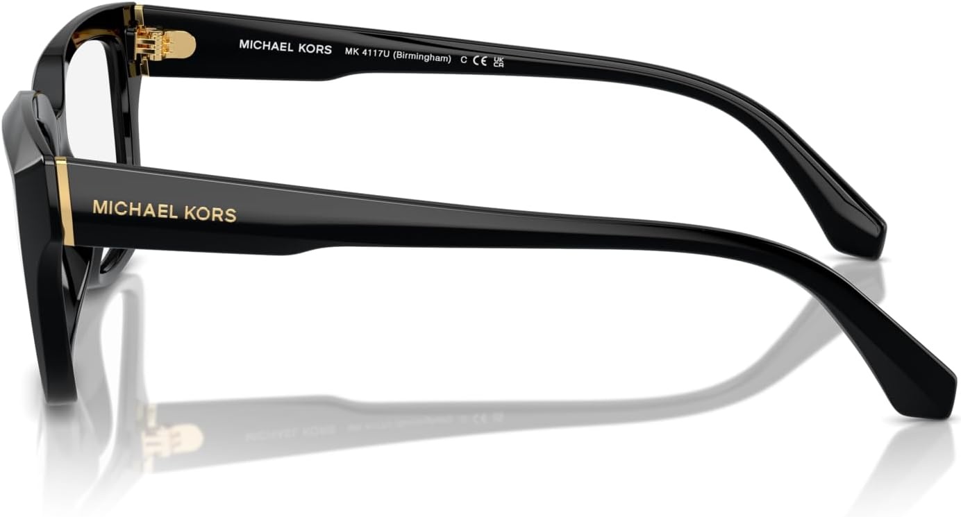 image:imageMichael Kors womens Mk4117u Birmingham Universal Fit Rectangular Prescription Eyewear FramesBlackDemo Lens