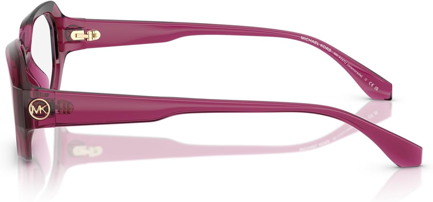 image:imageMichael Kors womens Mk4147u Islamorada Universal Fit Rectangular Prescription Eyewear FramesBerry TransparentDemo Lens