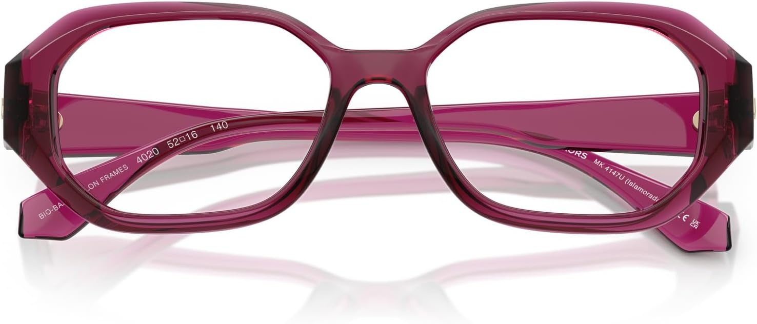 image:imageMichael Kors womens Mk4147u Islamorada Universal Fit Rectangular Prescription Eyewear FramesBerry TransparentDemo Lens