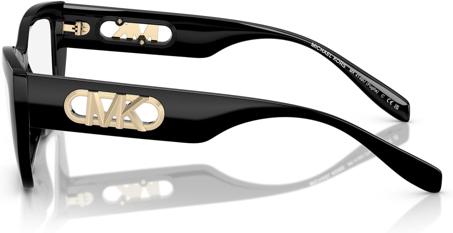 image:imageMichael Kors womens Mk4149u Puglia Universal Fit Rectangular Prescription Eyewear FramesBlackDemo Lens
