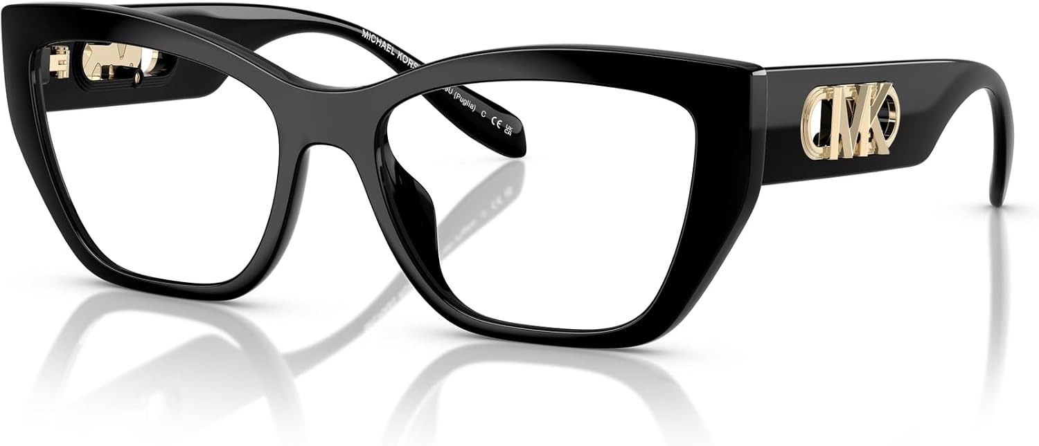 image:imageMichael Kors womens Mk4149u Puglia Universal Fit Rectangular Prescription Eyewear FramesBlackDemo Lens