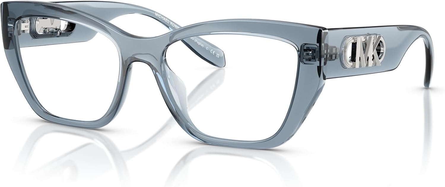 image:imageMichael Kors womens Mk4149u Puglia Universal Fit Rectangular Prescription Eyewear FramesDenim TransparentDemo Lens