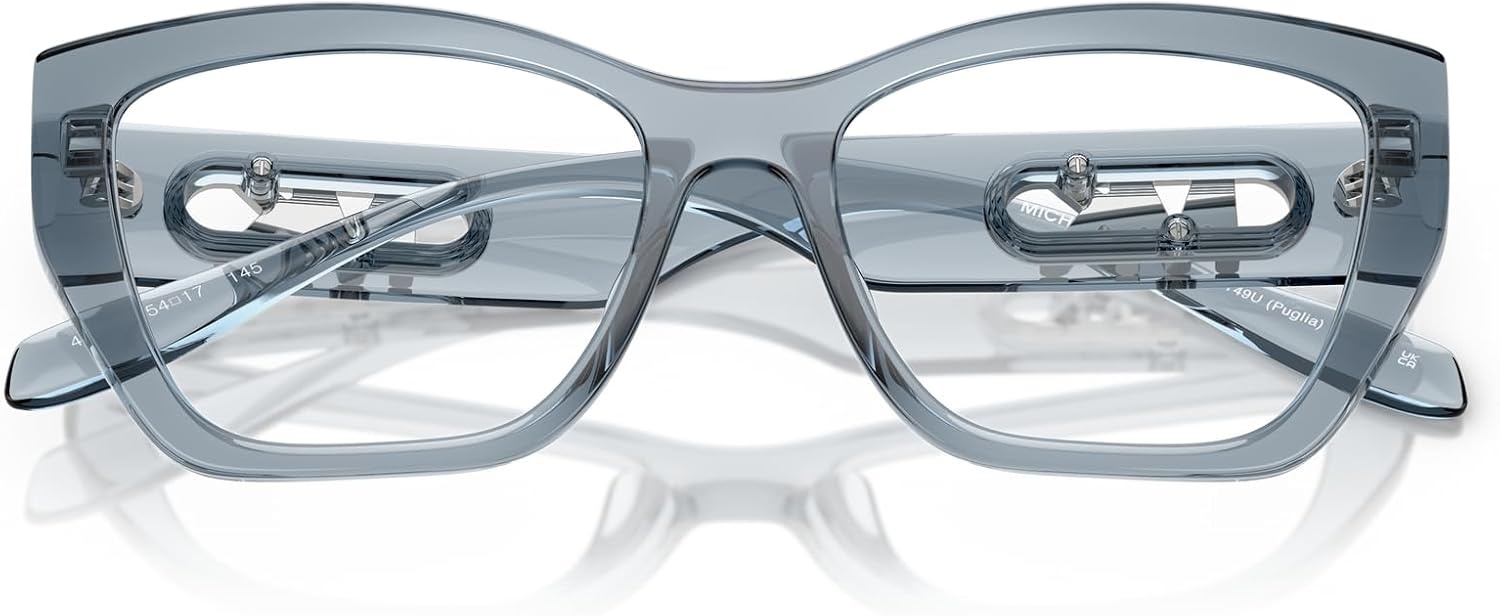 image:imageMichael Kors womens Mk4149u Puglia Universal Fit Rectangular Prescription Eyewear FramesDenim TransparentDemo Lens