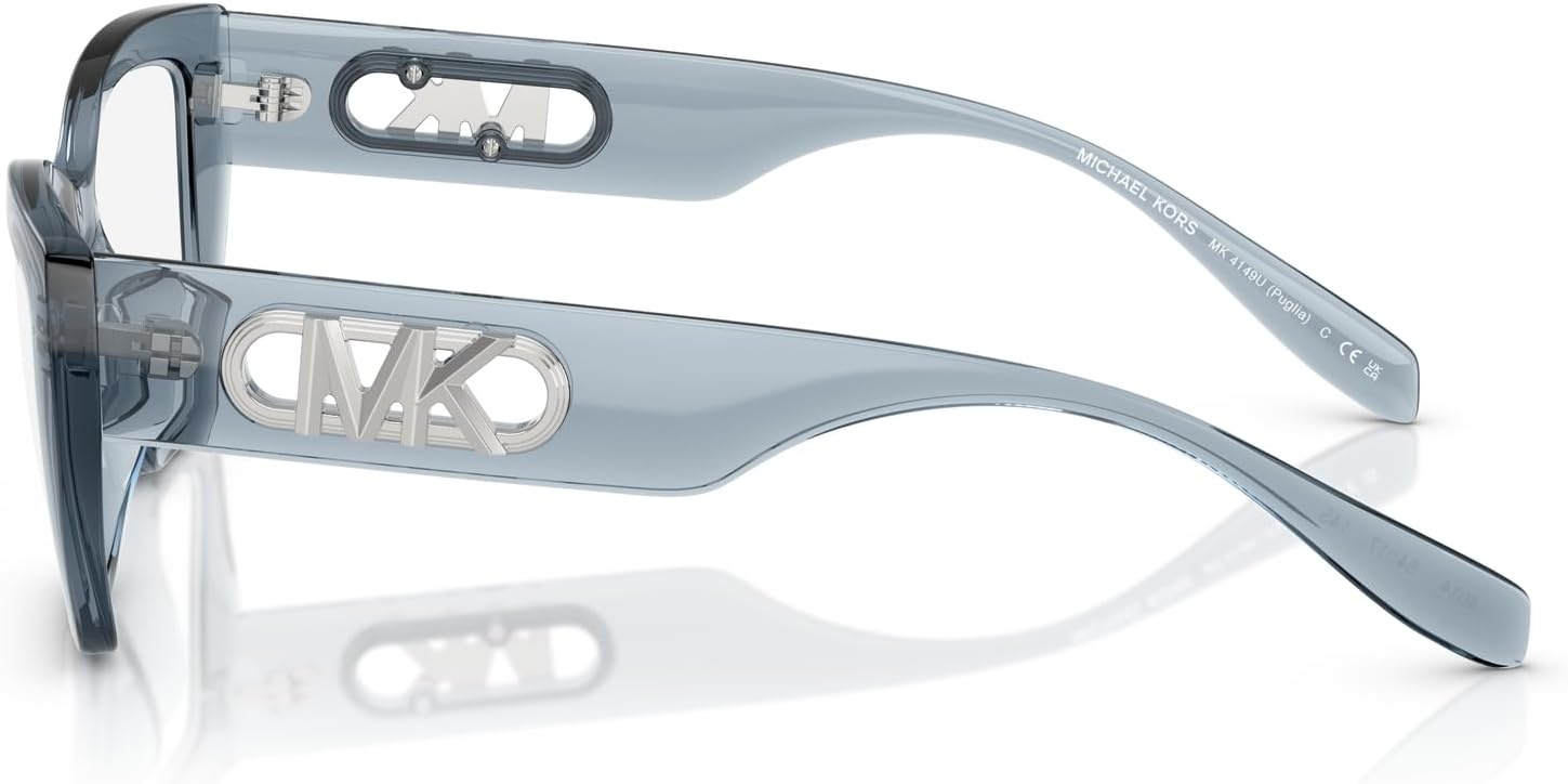 image:imageMichael Kors womens Mk4149u Puglia Universal Fit Rectangular Prescription Eyewear FramesDenim TransparentDemo Lens