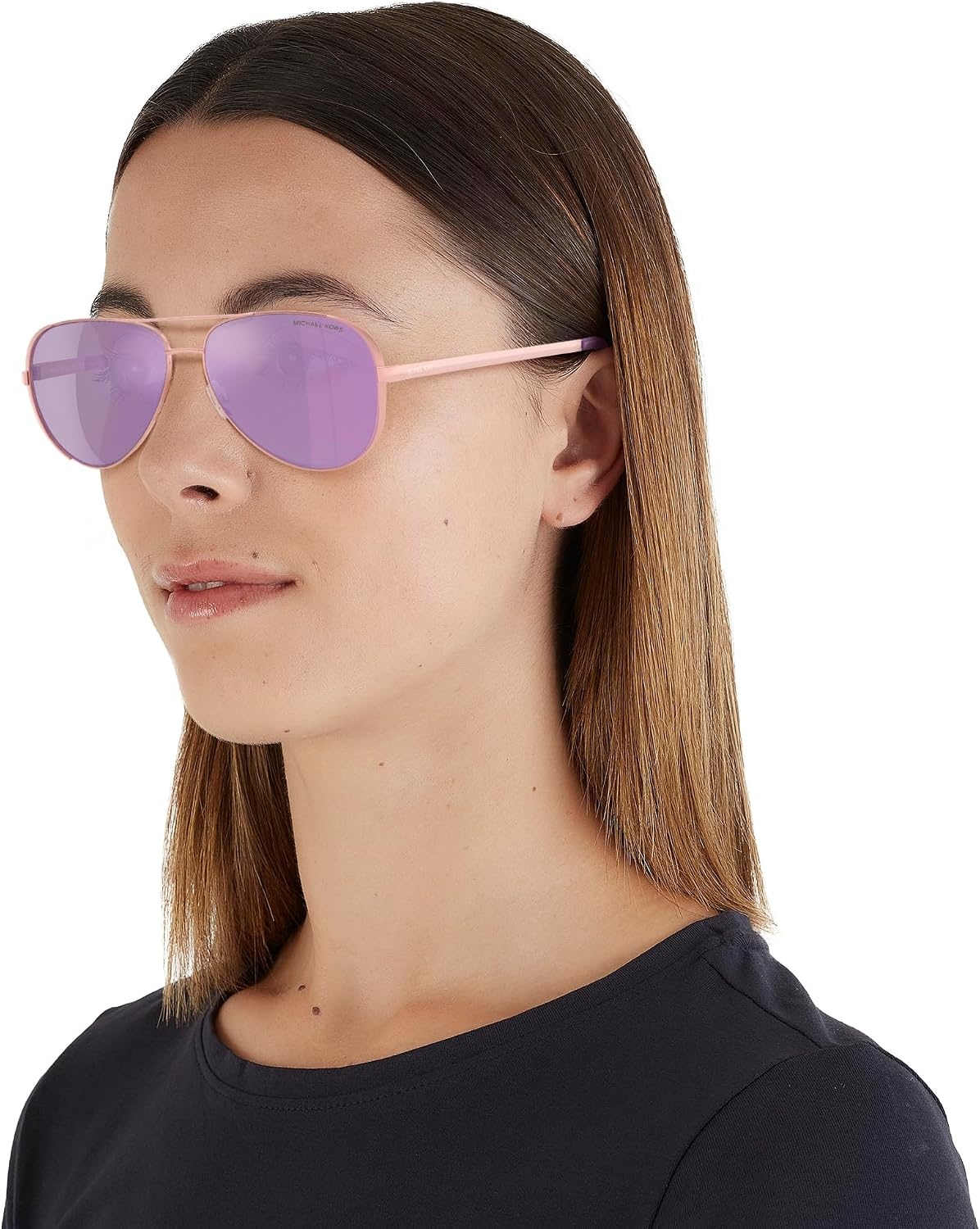 image:imageMichael Kors womens Mk5004 Chelsea Aviator SunglassesRose GoldPurple Mirrored