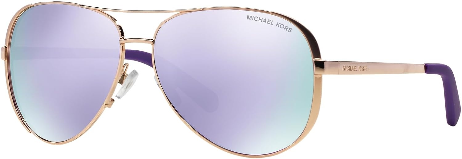 image:imageMichael Kors womens Mk5004 Chelsea Aviator SunglassesRose GoldPurple Mirrored