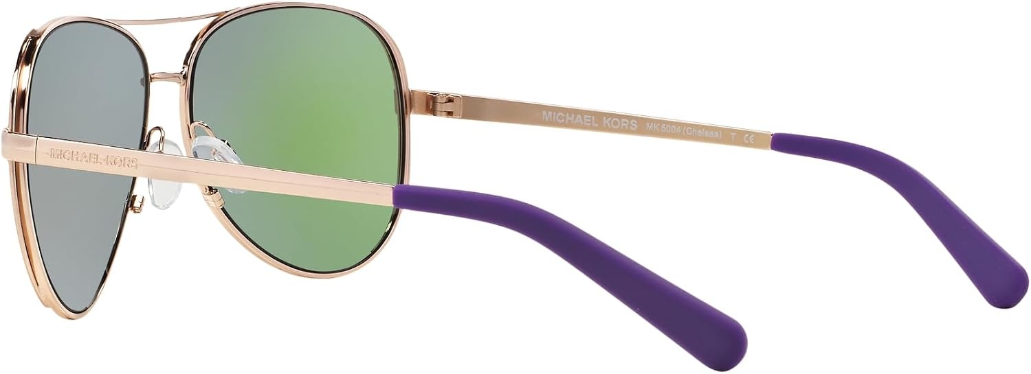 image:imageMichael Kors womens Mk5004 Chelsea Aviator SunglassesRose GoldPurple Mirrored