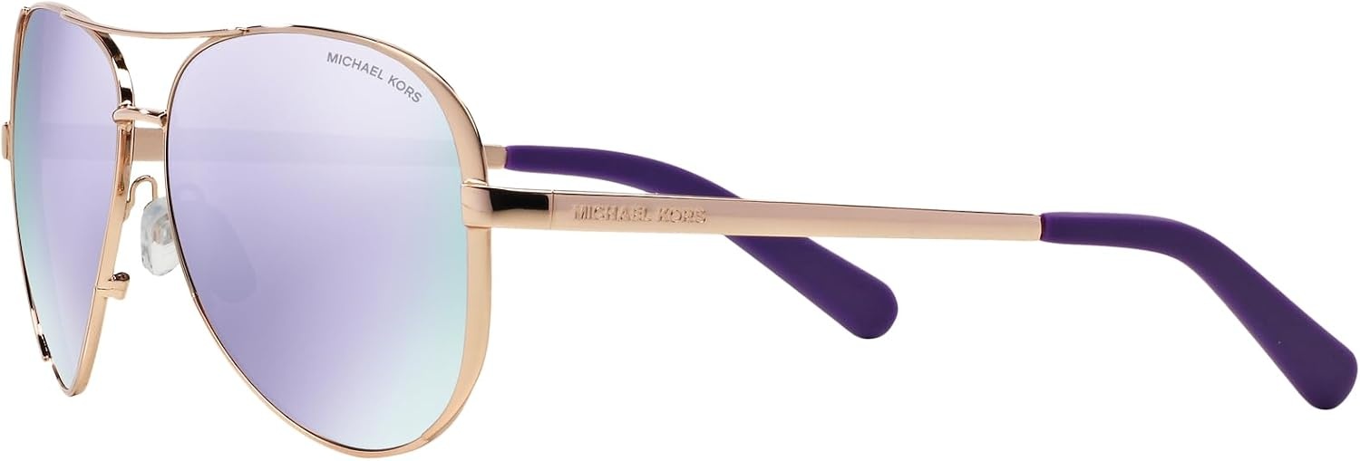 image:imageMichael Kors womens Mk5004 Chelsea Aviator SunglassesRose GoldPurple Mirrored