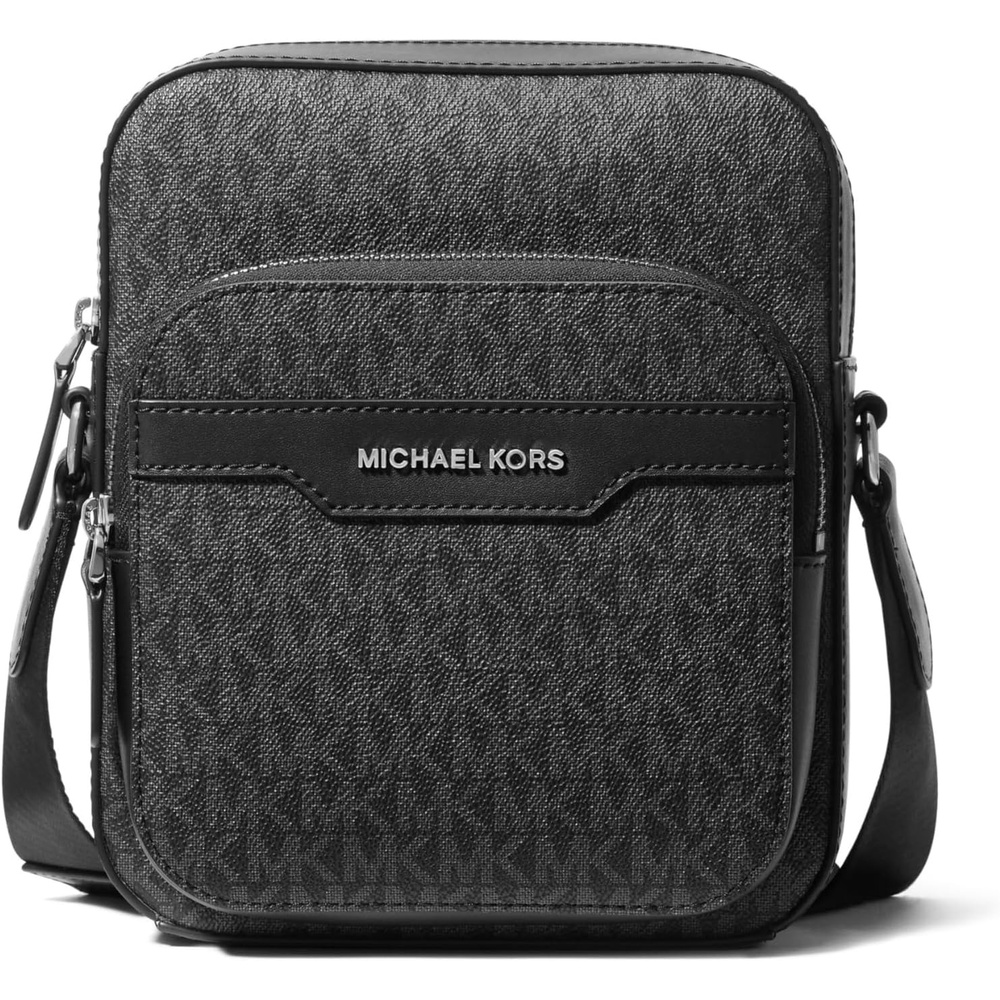 image:imageMichael Kors Hudson Double Zip Mini Flight BagSilver TonehardwareBlack