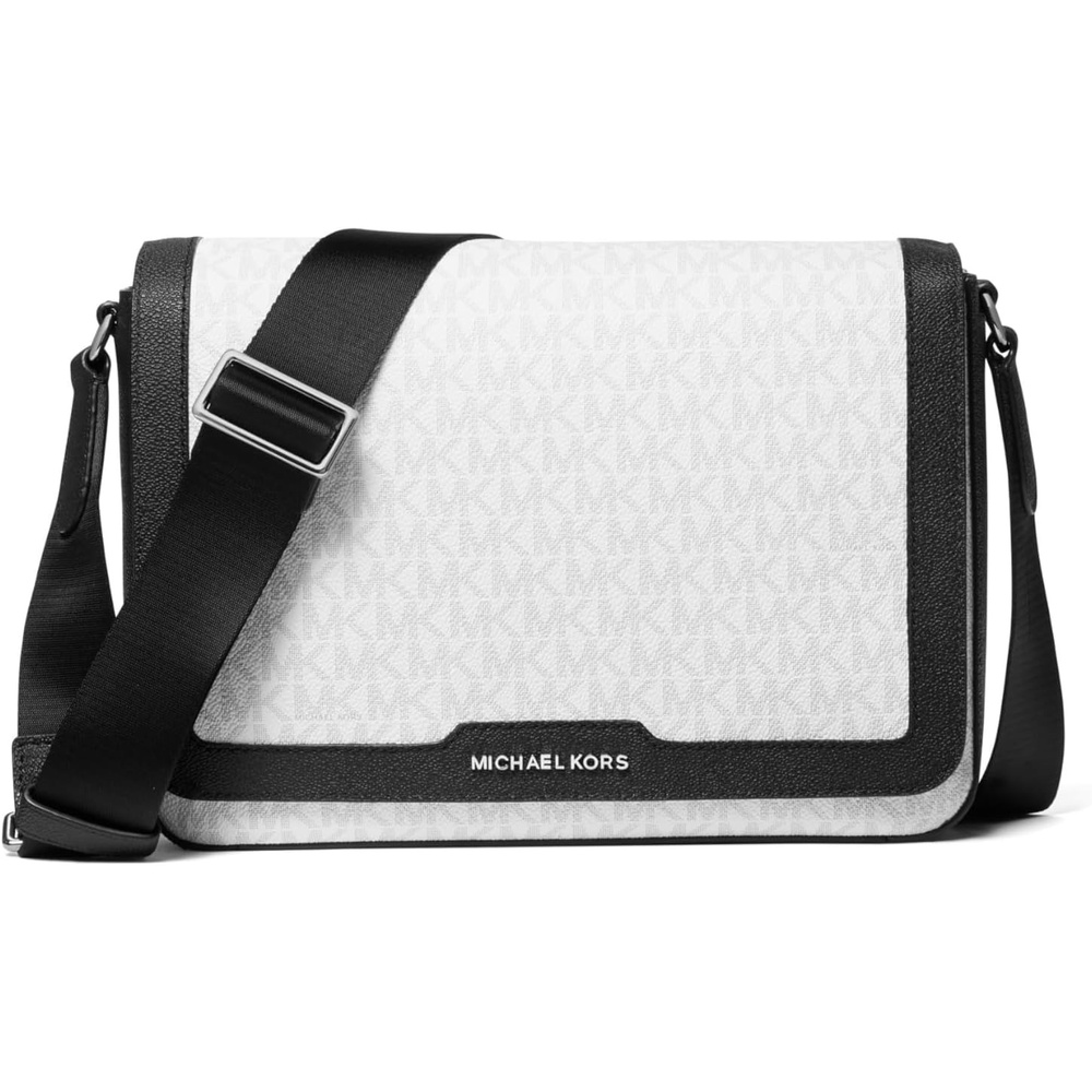 image:imageMichael Kors Hudson Flap CrossbodyGunmetalhardwareBright White