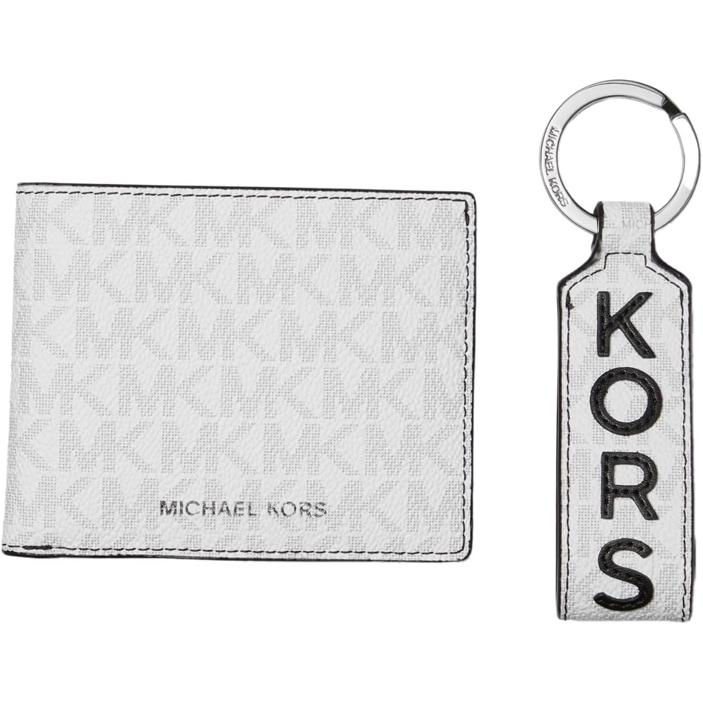 image:imageMichael Kors Malone Slim Billfold Wallet amp Key Fob Gift SetBright White
