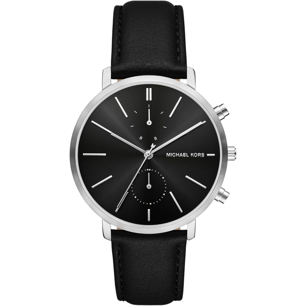 image:imageMichael Kors Mens Blake Stainless Steel or Leather WatchSilverBlack