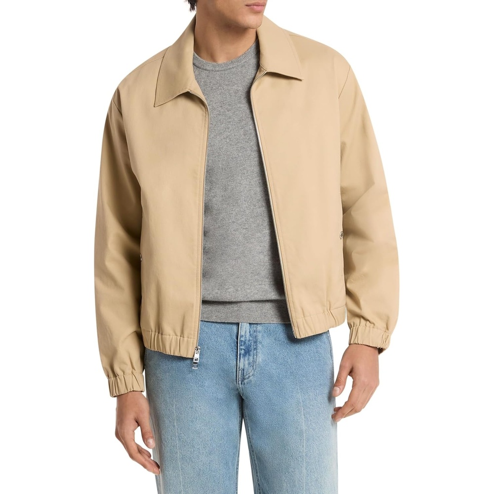 image:imageMichael Kors Mens Cotton Linen Zip JacketKhaki