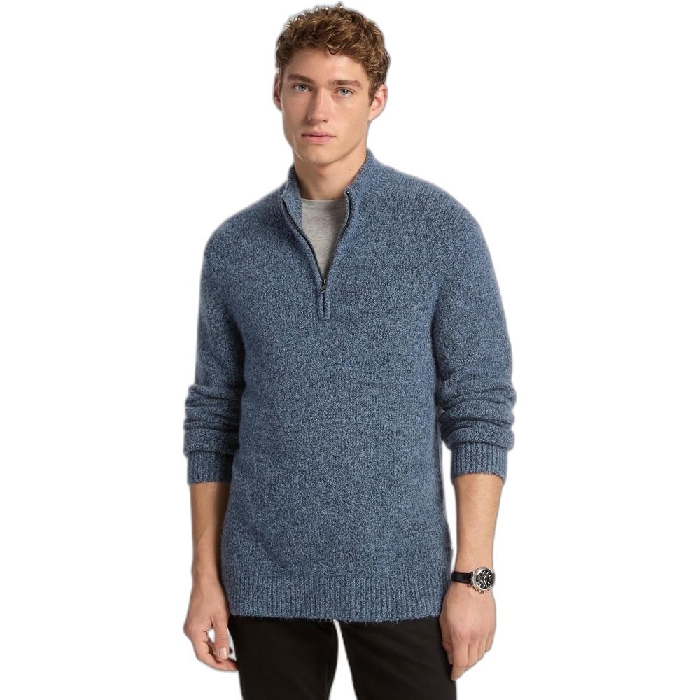 image:imageMichael Kors Mens Cozy Luxe Quarter Zip SweaterMidnight
