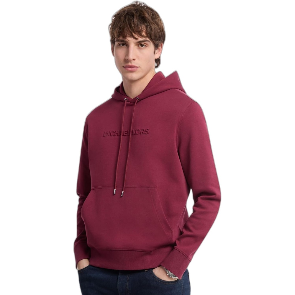 image:imageMichael Kors Mens Embossed Logo HoodieDeep Mulberry