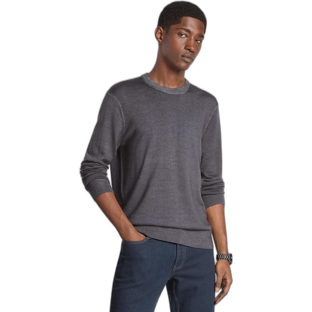 image:imageMichael Kors Mens Garment Dyed Merino Crewneck SweaterCharcoal