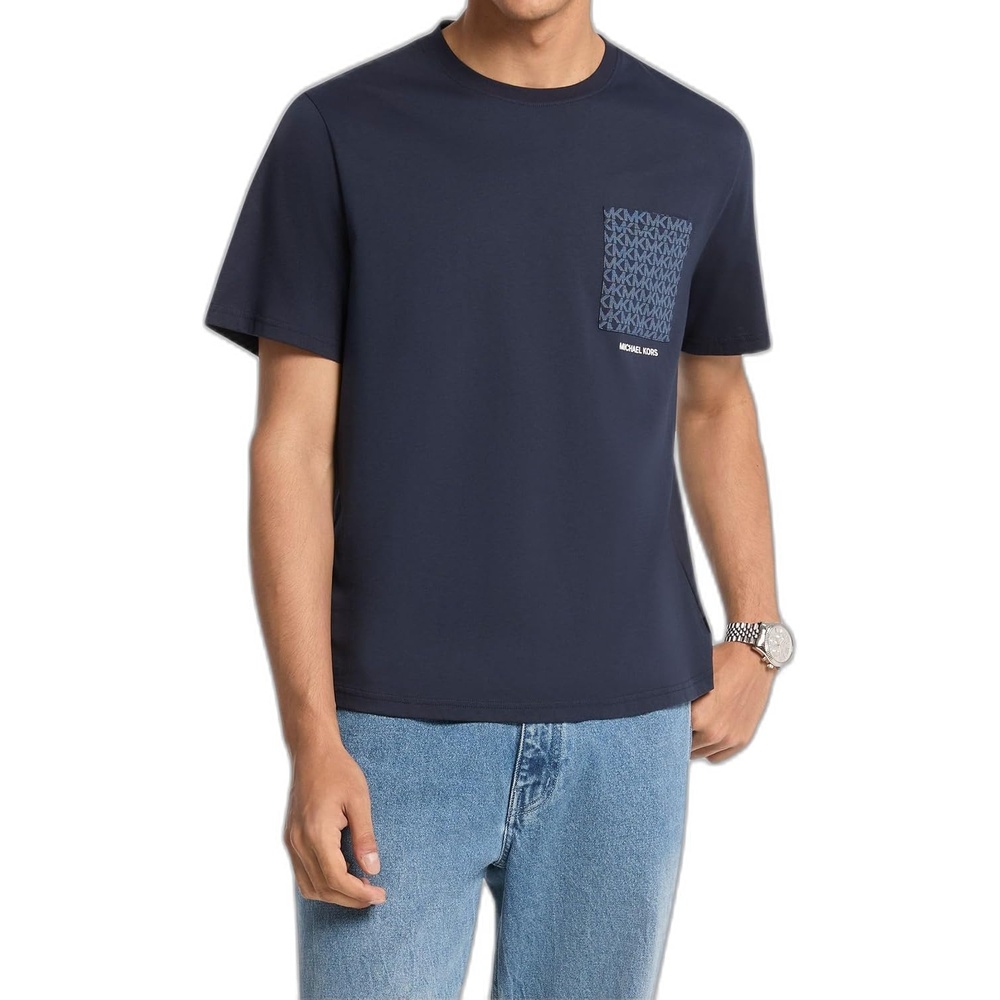 image:imageMichael Kors Mens Graphic TShirtMk Signature PocketMidnight
