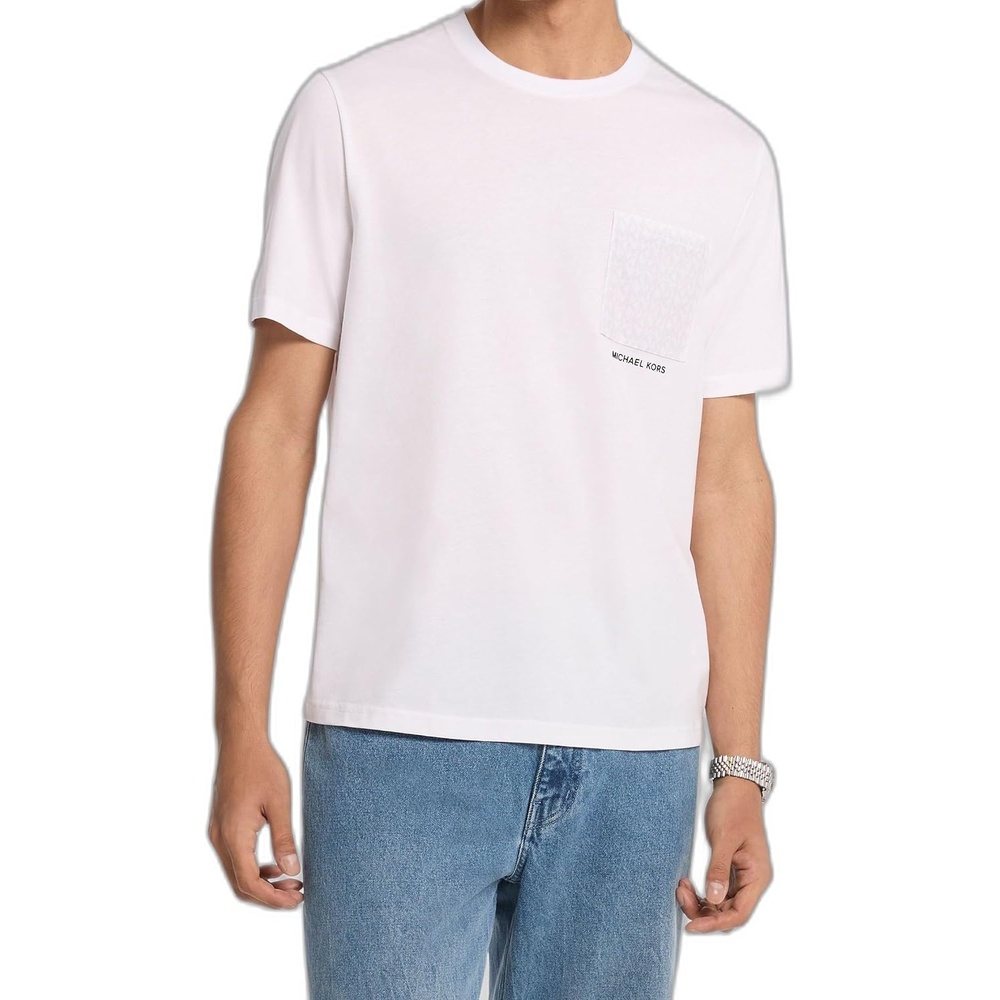 image:imageMichael Kors Mens Graphic TShirtMk Signature PocketWhite