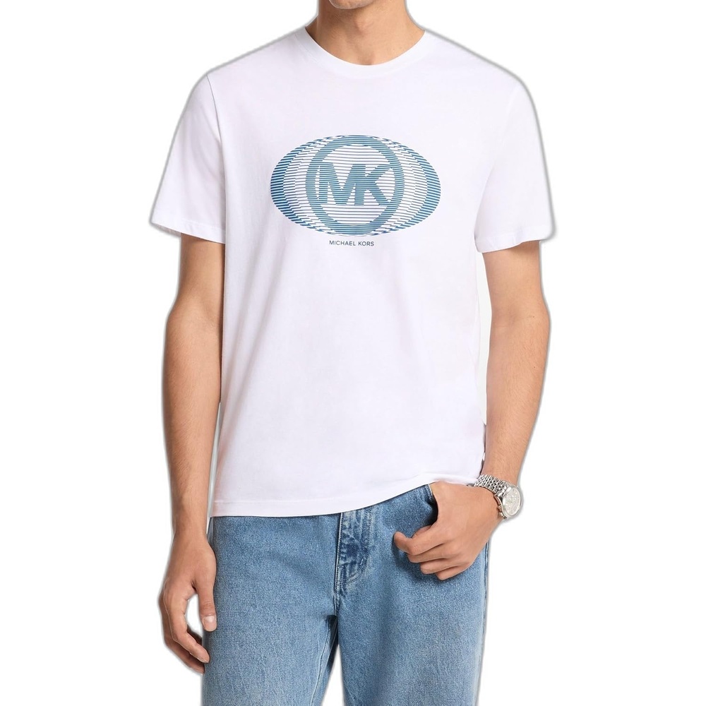 image:imageMichael Kors Mens Graphic TShirtSplit Victory LogoWhite