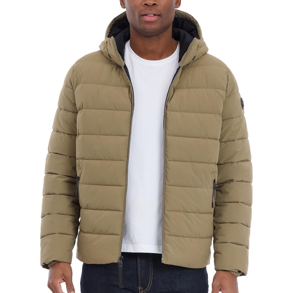 image:imageMichael Kors Mens Hooded Puffer Jacket Rain and Cold Weather CoatSafari