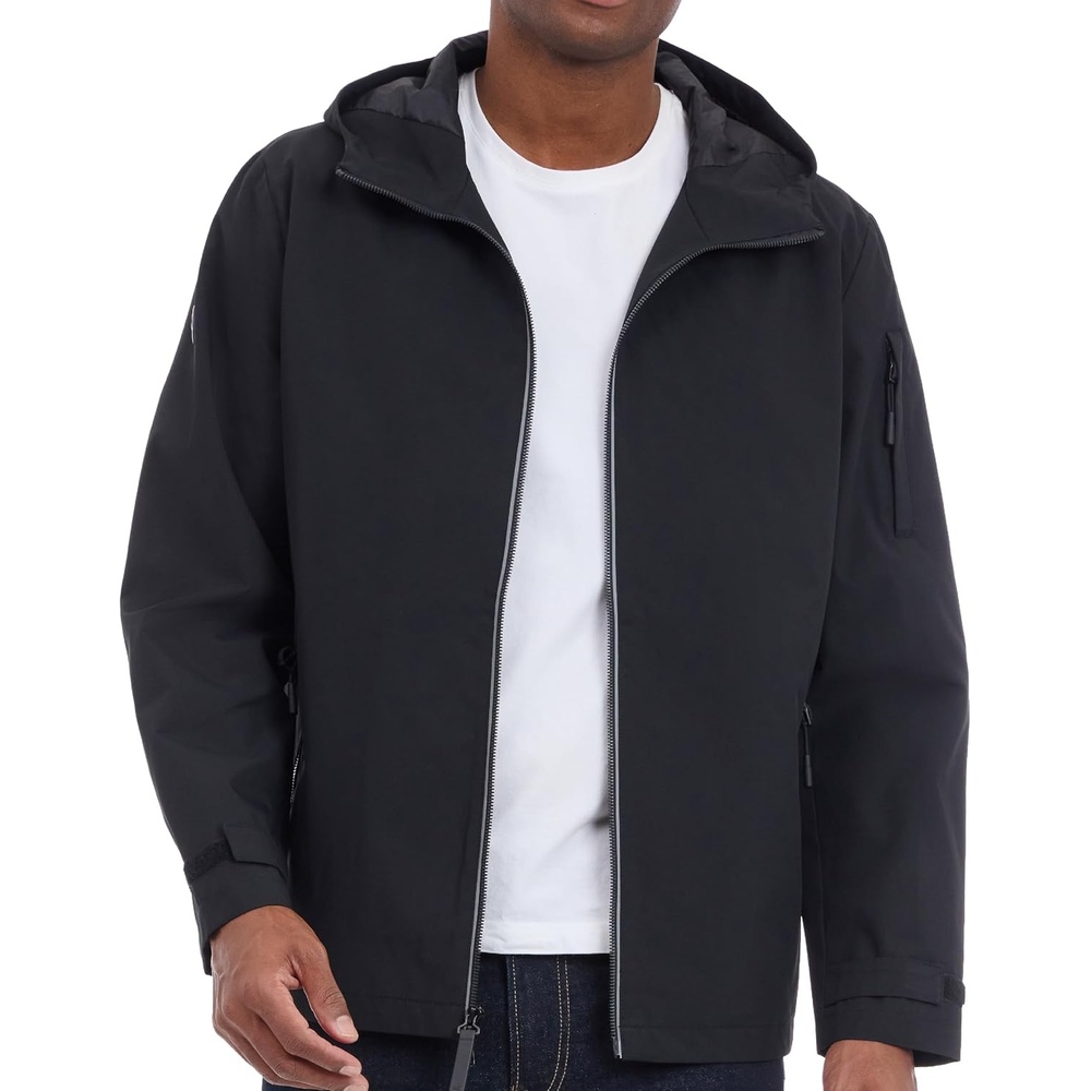image:imageMichael Kors Mens Hooded Windbreaker Rain and Wind ResistantBlack