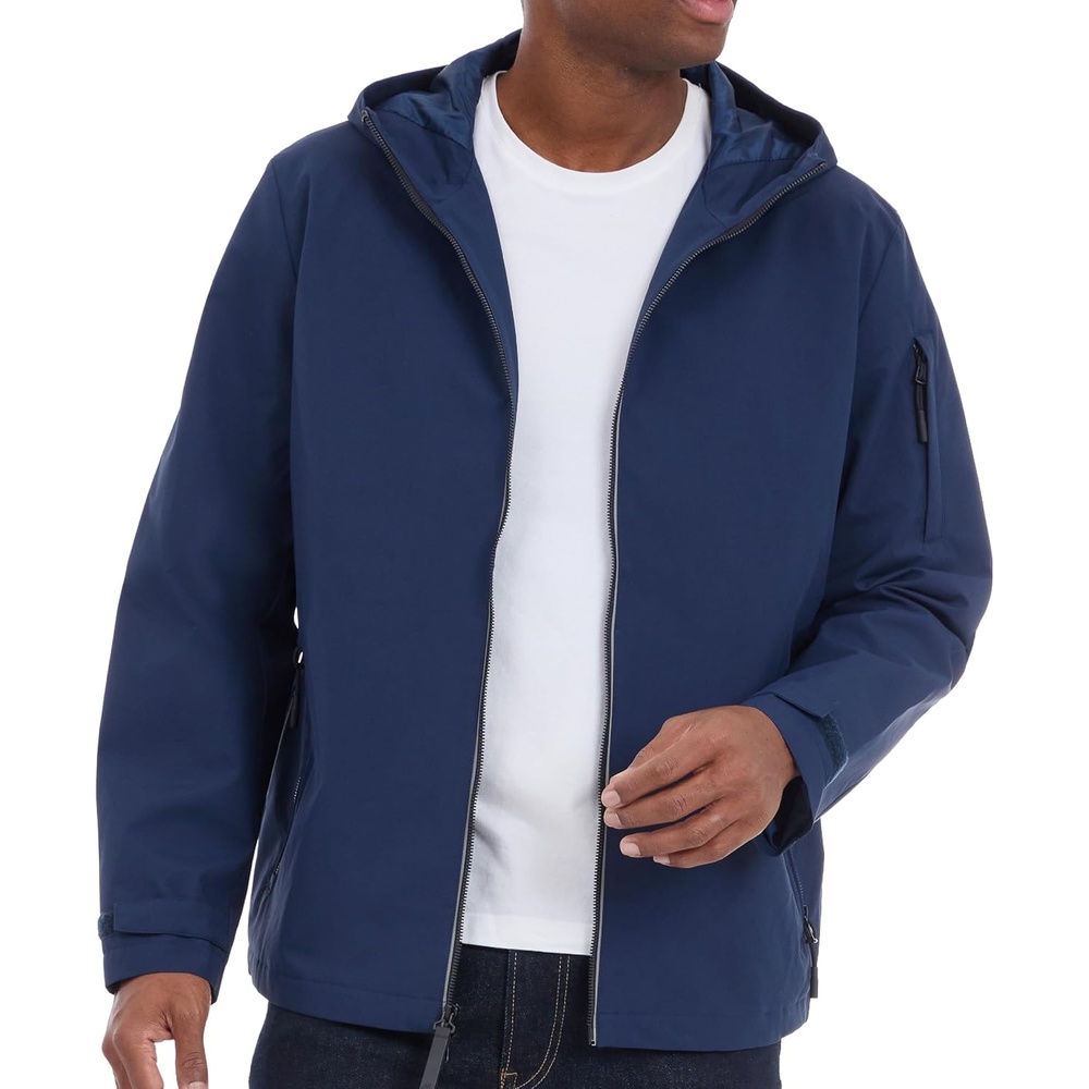 image:imageMichael Kors Mens Hooded Windbreaker Rain and Wind ResistantMidnight Blue