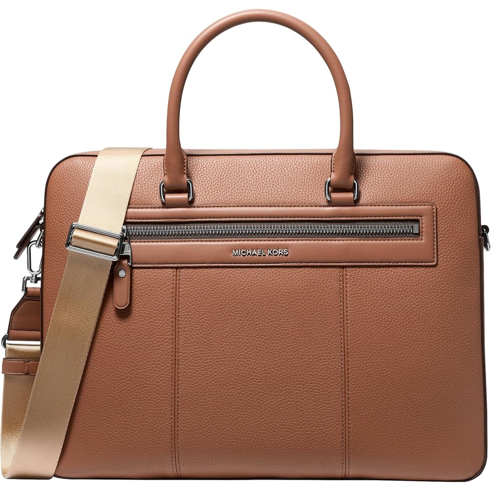 image:imageMichael Kors Mens Jet Set Business BriefcaseSilvertone HardwareEmbossed LeatherLuggage