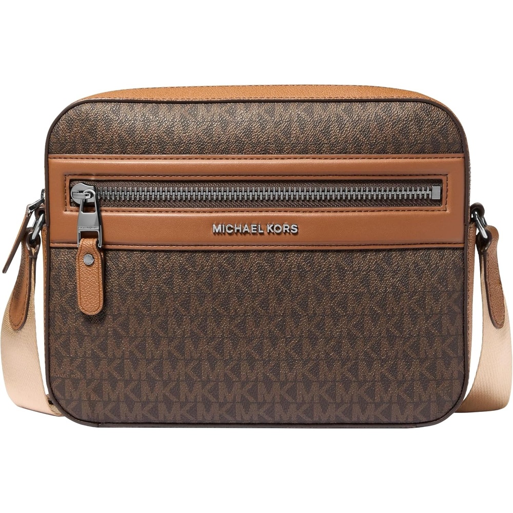 image:imageMichael Kors Mens Jet Set Tour CrossbodyMk SignatureBrownLuggage