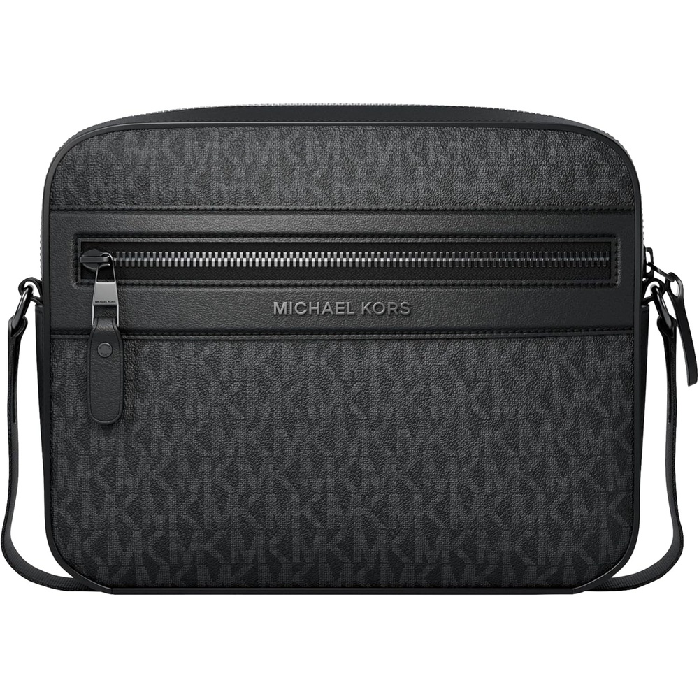image:imageMichael Kors Mens Jet Set Tour CrossbodySilvertone HardwareMk SignatureBlack
