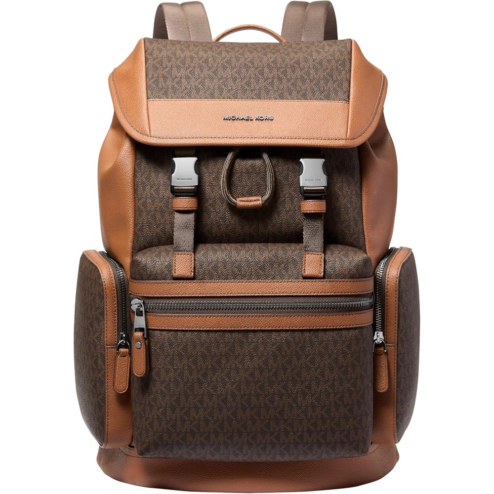 image:imageMichael Kors Mens Jet Set Triple Pocket BackpackMatte Pebble Emb Leather LuggageBrownLuggage