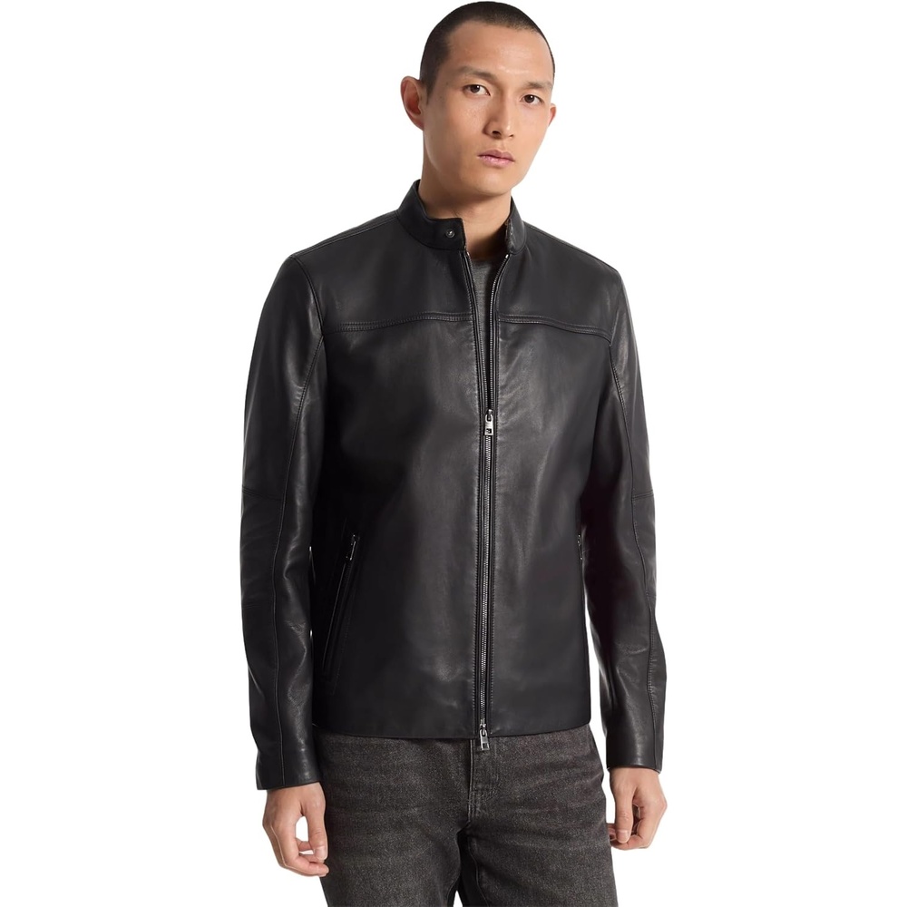image:imageMichael Kors Mens Leather Racer JacketBlack