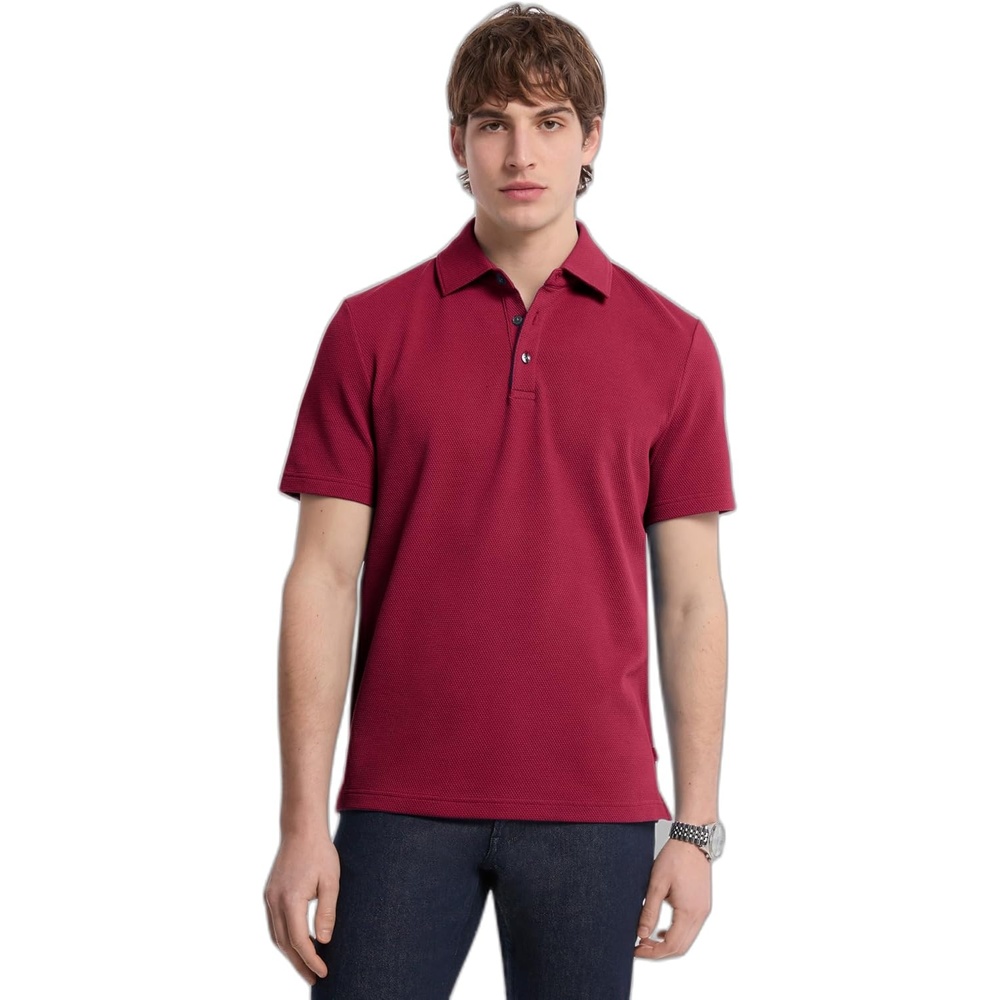 image:imageMichael Kors Mens Light Weight Bubble Knit PoloDeep Mulberry