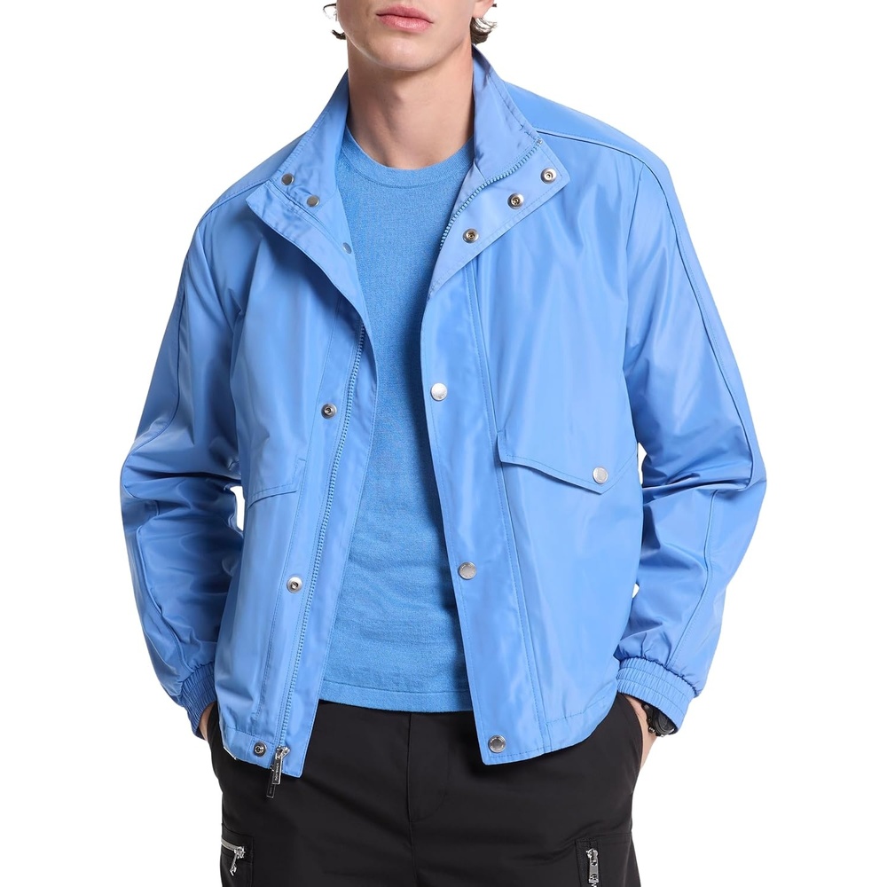 image:imageMichael Kors Mens Light Weight Nylon Mock Neck JacketSouth Pacific