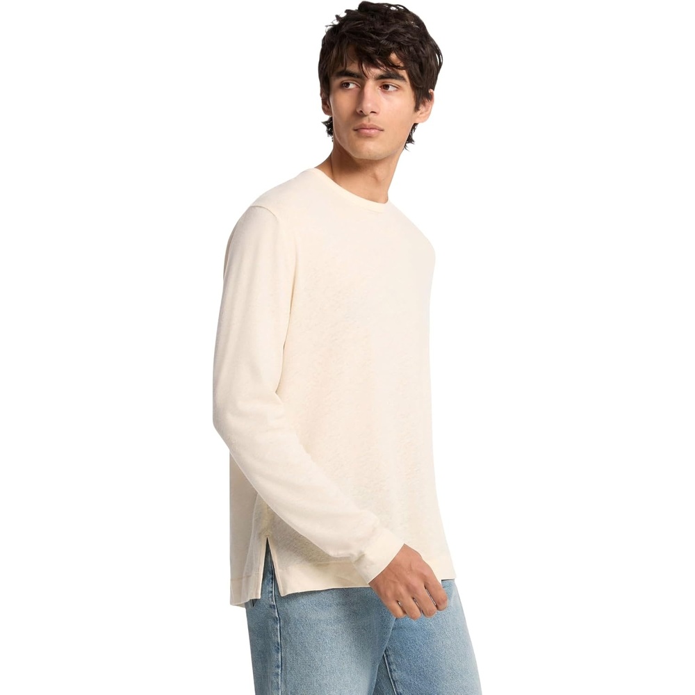 image:imageMichael Kors Mens Long Sleeve Cotton Linen TShirtBone