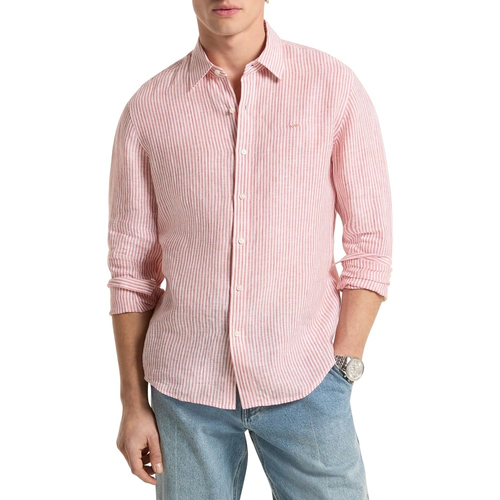 image:imageMichael Kors Mens Long Sleeve Striped Linen TopMimosa