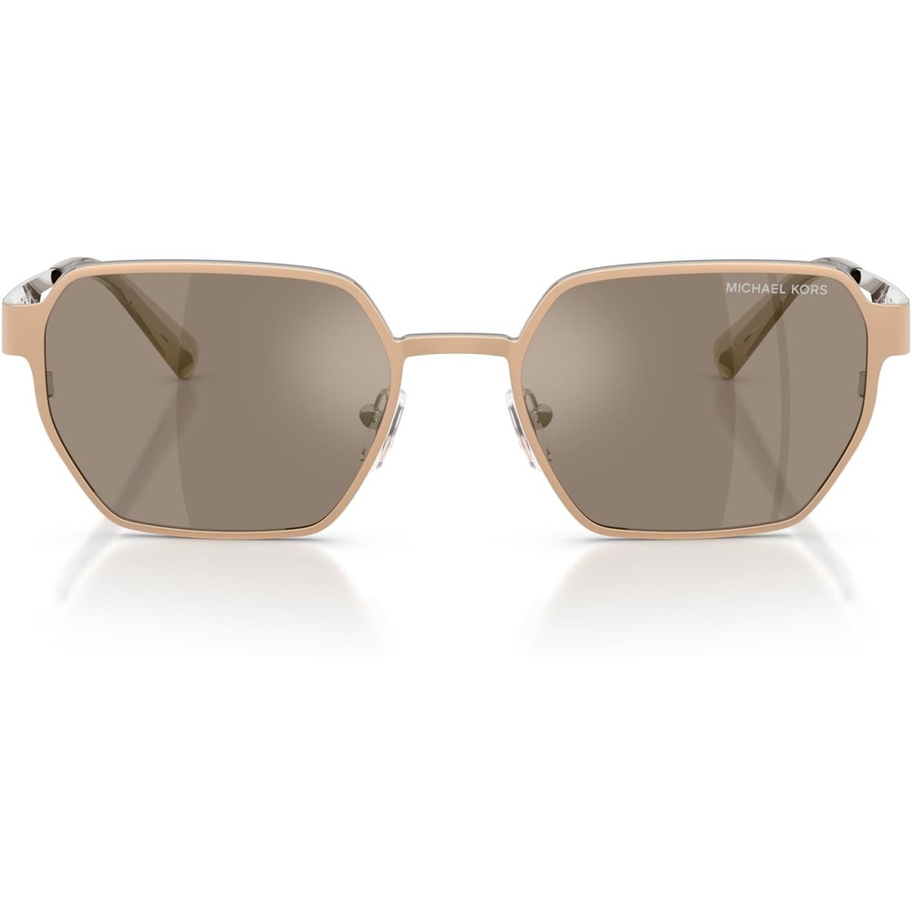image:imageMichael Kors Mens MK1183 Madagascar Hexagonal Sunglasses Gold MatteBrown Monochromatic Silver Mirrored 55 mm
